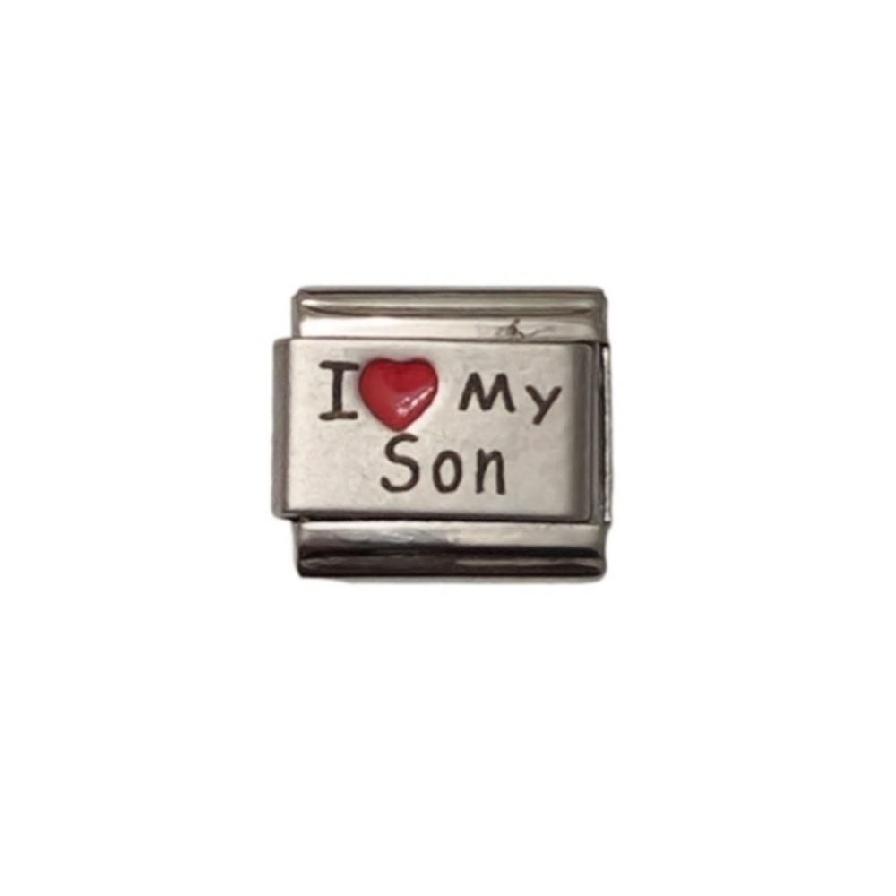 Italian Charm Link for Italian Charm Bracelet I ❤️ My Son